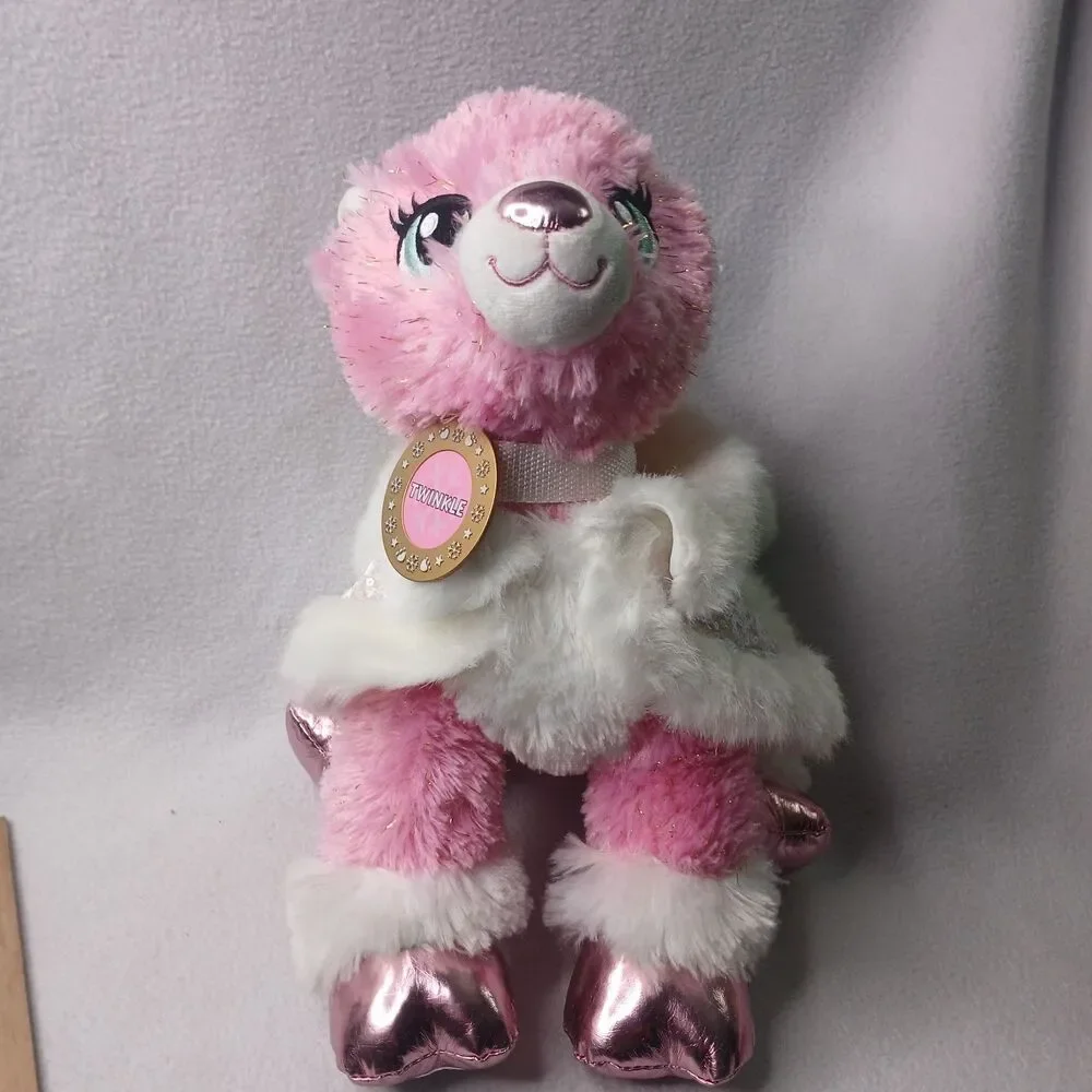 2016 Build a Bear Twinkle Pink Reindeer Sequin Cape Leopard Print Bottoms Preown